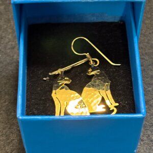 Wild Bryde Hammered Gold Cat Earrings